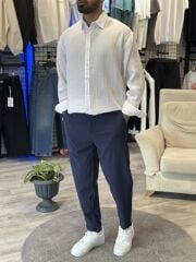 Müslin Kumaş Beyaz Oversize Gömlek