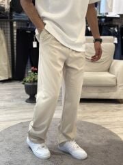 Baggy Kalıp Bej Kumaş Pantolon