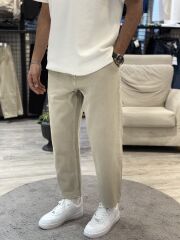 Boyfriend Kalıp Bej Pantolon