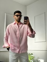 Müslin Kumaş Pembe Gömlek