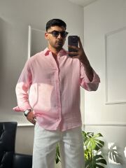 Müslin Kumaş Pembe Gömlek